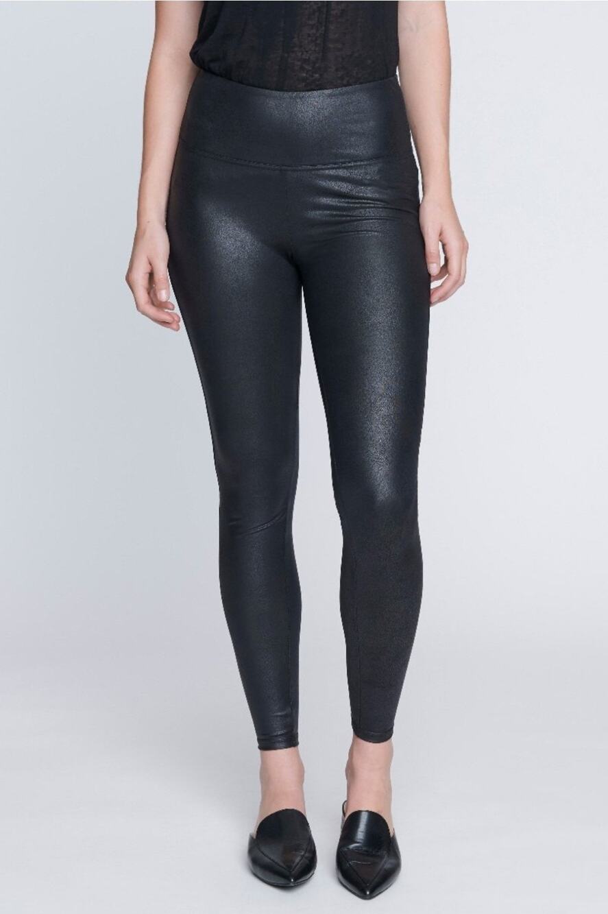 SEVEN 7 Women's Faux Leather High Rise Sculpted Leggings Black Size L